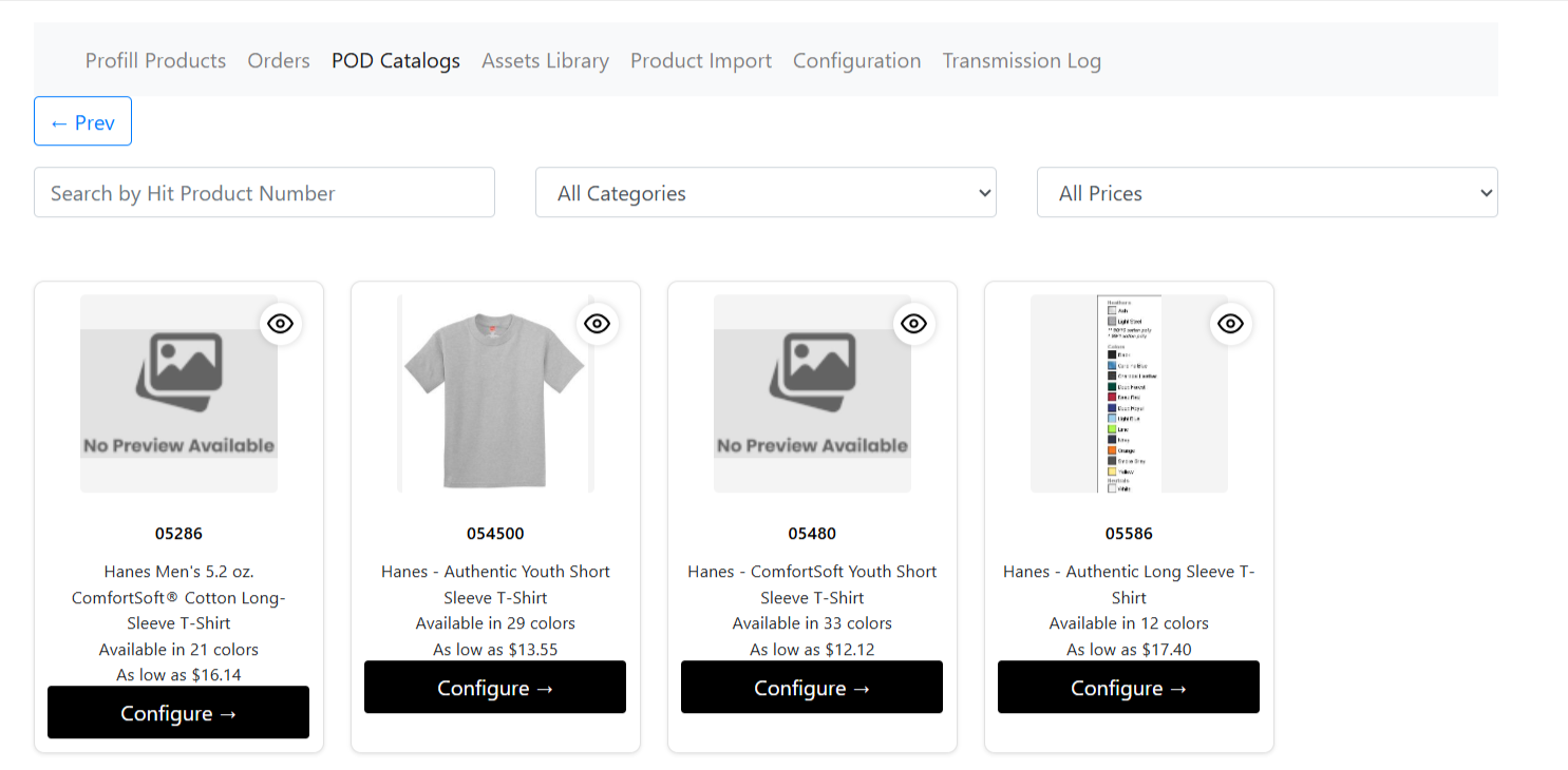POD Catalog Overview